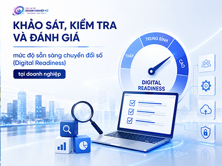 Khảo sát, kiểm tra và đánh giá mức độ sẵn sàng chuyển đổi số (Digital Readiness) tại doanh nghiệp.